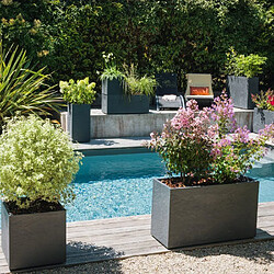 EDA Plastiques EDA Jardinière Volcania effet pierre 78,5x29,5x60 cm pas cher
