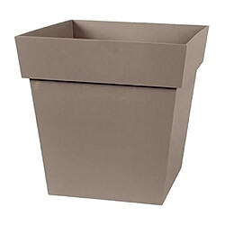 EDA PLASTIQUES Pot carré Toscane 32 cm Taupe