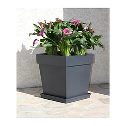EDA Plastiques EDA Pot Carré Toscane - Anthracite