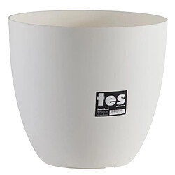 Plastiken Pot de fleurs rond - Blanc