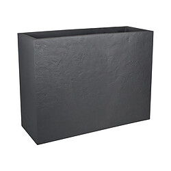 EDA Plastiques EDA Jardinière Volcania effet pierre 78,5x29,5x60 cm Jardinière rectangulaire - Gris anthracite - Réserve d'eau - 46 L