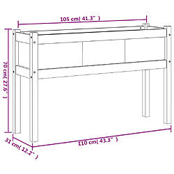 vidaXL Jardinière avec Pieds 110x31x70 cm Bois de Pin Blanc pas cher