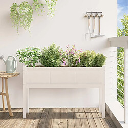 Avis vidaXL Jardinière avec Pieds 110x31x70 cm Bois de Pin Blanc