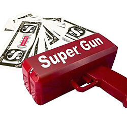 Totalcadeau Pistolet lanceur de billets Pistolet à billets factices - 100 billets inclus - Fonctionne avec piles