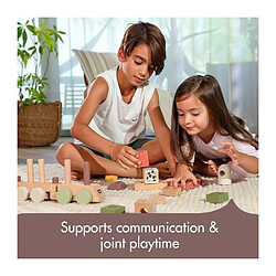 Avis Tiny love train empilable en bois - Bois naturel pastel