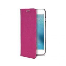 CELLY Funda Air Piel iPhone 7 - Rose Étui en cuir pour iPhone 7 - Fonction support - Teinte Rose