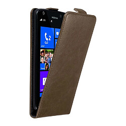 Cadorabo Coque Nokia Lumia 925 - Marron Étui classique style flip - Portefeuille intégré - Protection complète