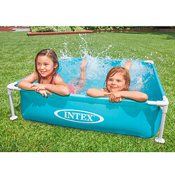 INTEX Piscine Tubulaire Carrée Bleu