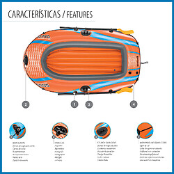 Avis Bestway Bateau gonflable Kondor Elite 2000 - 196 x 106 cm - Multicolore