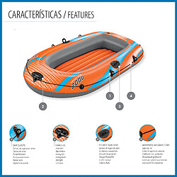 Avis Bestway Bateau gonflable en PVC Kondor Elite 2000 - 196 cm - Orange