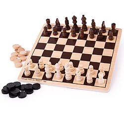 Bigjigs Toys Jeu de dames et d'échecs