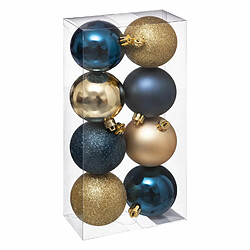 JJA Kit déco sapin Noël - 8 Pièces - Bleu et Or