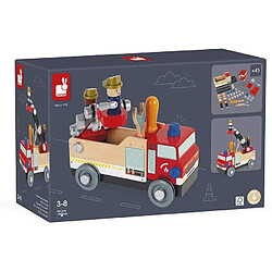 Juratoys-janod Camion pompier Brico Kids - Rouge bois