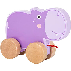Small foot jouet à tirer hippopotame - violet