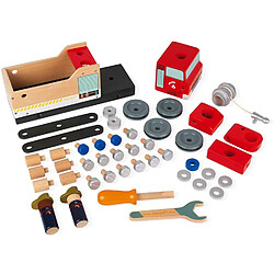 Avis Juratoys-janod Camion pompier Brico Kids - Rouge bois