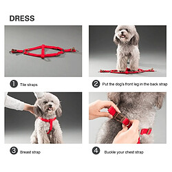 Acheter Wewoo Chien Harnais Laisse Ensemble Rouge M