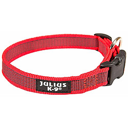 Julius-K9 Collier - Gris/Rouge - Taille L Collier pour chien - Polyester - Antidérapant - Tour de cou 39-65 cm