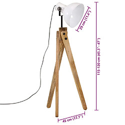 VidaXL Lampadaire Blanc Bois pas cher