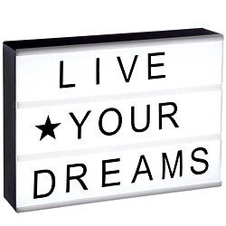 Atmosphera Boîte Lumineuse à Message Noir et Blanc