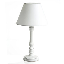 Atmosphera Lampe Bois - H. 36 cm - Blanc