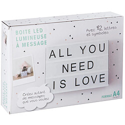 Atmosphera Boîte Lumineuse à Message Noir et Blanc