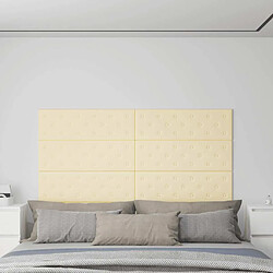 vidaXL Panneaux muraux - Crème Similicuir