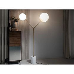 Avis Angel Cerda Lampadaire en marbre blanc, acier doré et verre blanc