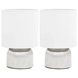 vidaXL Lampe de table - 2 pièces - Blanc