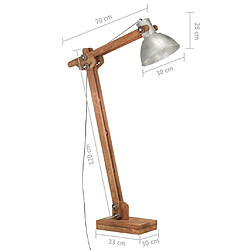 VidaXL Lampadaire Bois de manguier - Argenté pas cher