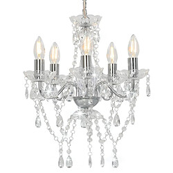 vidaXL Lustre perles de cristal - Argenté