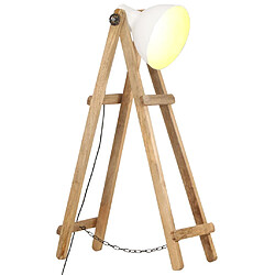 VidaXL Lampadaire Bois de Manguier Blanc