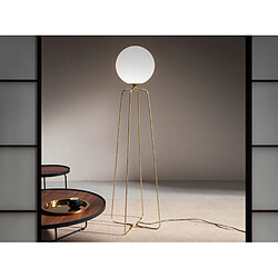 Avis Angel Cerda Lampadaire acier doré et verre blanc