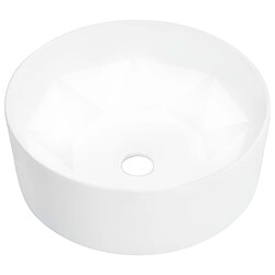 vidaXL Lavabo rond 36x14 cm céramique blanc