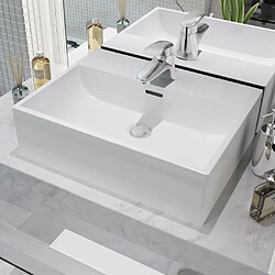vidaXL Lavabo Céramique Blanc 51 cm