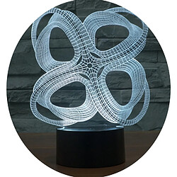Yonis Lampe LED 3D Lampe de Décoration 3D Quatre Cercle Ampoules LED 7 Couleurs Tactile USB 5V YONIS
