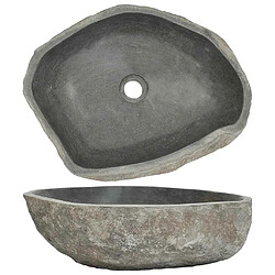 vidaXL Lavabo en Pierre de Rivière - Ovale