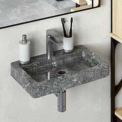 vidaXL Lavabo mural gris - Marbre