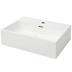 vidaXL Lavabo Céramique Blanc 51 cm
