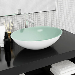 vidaXL Lavabo en verre - Blanc