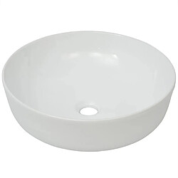 VidaXL Lavabo rond Céramique Blanc