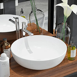 VidaXL Lavabo rond Céramique Blanc