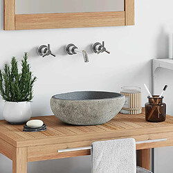 vidaXL Lavabo en Pierre de Rivière - Ovale