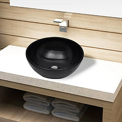 vidaXL Lavabo Rond Ø 32,5 cm - Céramique Noir