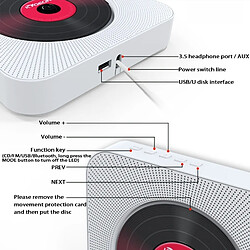 Wewoo Lecteur DVD CD Bluetooth - Rose pas cher