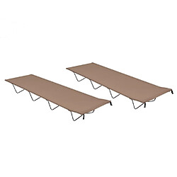 vidaXL Lits de camping 2 pcs Taupe