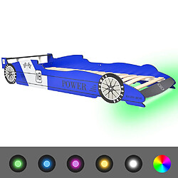 VidaXL Lit Voiture de Course Bleu