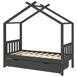 VidaXL Cadre de lit enfant gris foncé