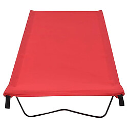 vidaXL Lit de camping 180x60x19 cm - Rouge