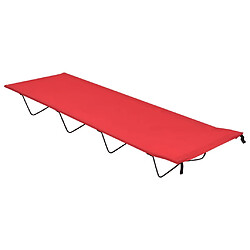 vidaXL Lit de camping 180x60x19 cm - Rouge