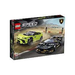 Lego Lamborghini Urus ST-X & Huracan Super Trofeo EVO - Vert et noir Set Lego voitures de course - Speed Champions - 2 modèles Lamborghini - dès 8 ans